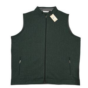 Peter Millar Crown Sweater Fleece Vest Full-Zip MF23K61 Green Men's XXL New